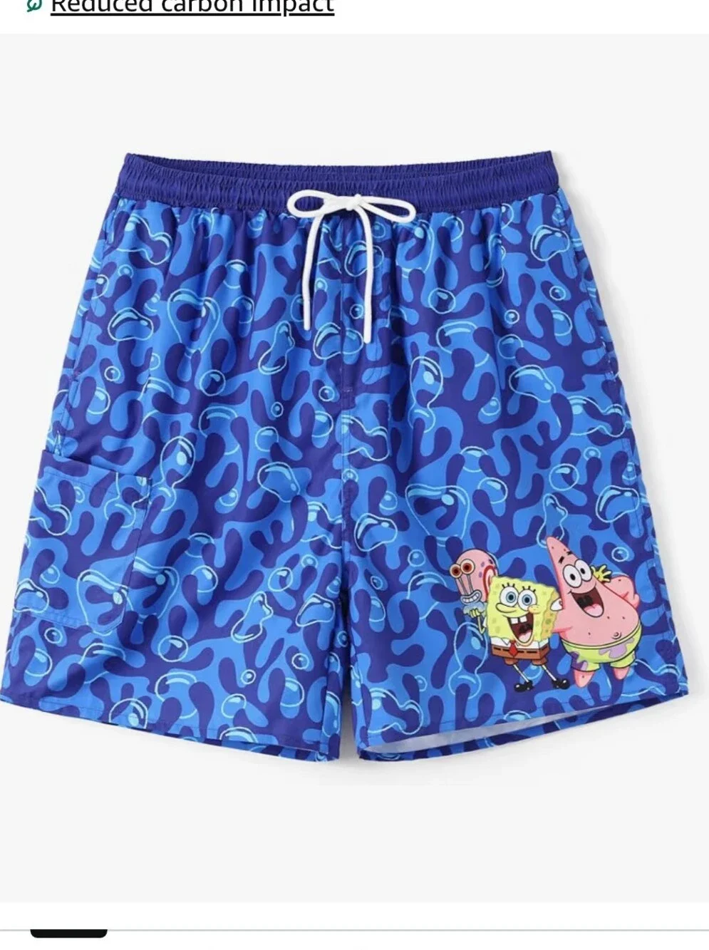 Blue SpongeBob & Patrick Boys Size 5-6 Swim Shorts New With Tags